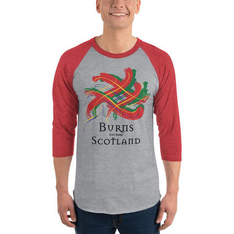 Image of Clan Burns Tartan Scottish Sleeve Baseball Tee