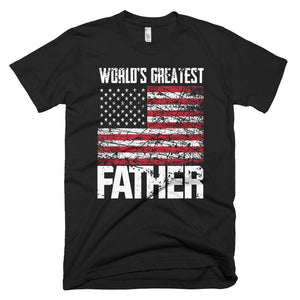 Mens Greatest Father  American Flag Fathers Day T-Shirt