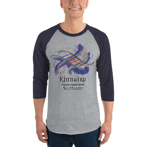 Image of Clan Kinnaird Tartan Scottish Sleeve Baseball Tee