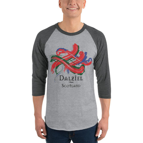 Image of Clan Dalziel Drawstring Tartan Scottish Sleeve Baseball Tee