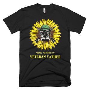 Sunflower Veteran Father Veteran Army American Father Day T-Shirt