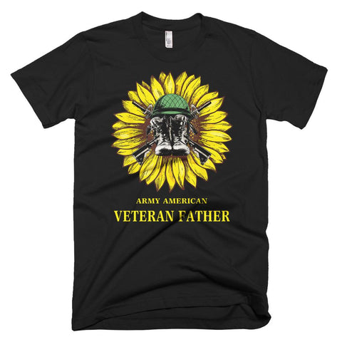 Image of Sunflower Veteran Father Veteran Army American Father Day T-Shirt