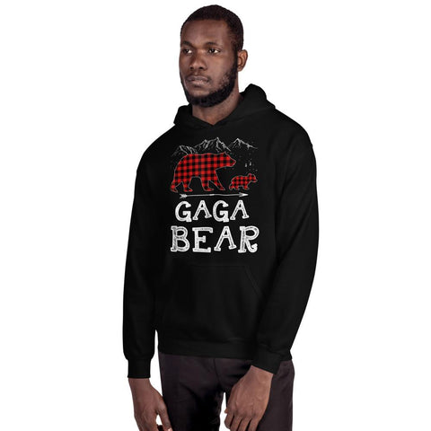 Image of Gaga Bear Christmas Pajama Tartan Red Plaid Buffalo Family Gifts Christmas Hooded Sweatshirt