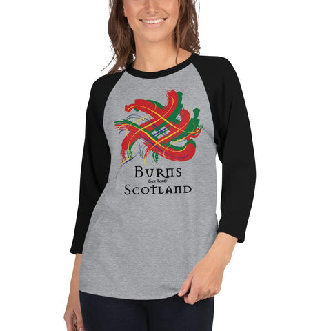 Image of Clan Burns Tartan Scottish Sleeve Baseball Tee