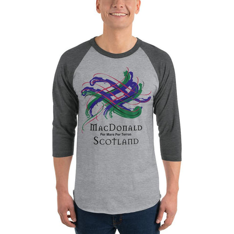 Image of Clan MacDonald Tartan Scottish Sleeve Baseball Tee