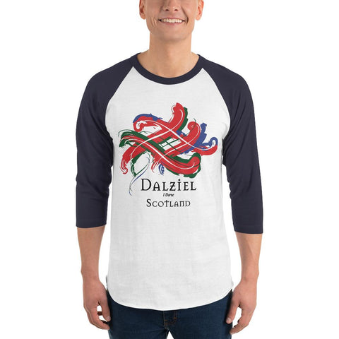 Image of Clan Dalziel Drawstring Tartan Scottish Sleeve Baseball Tee