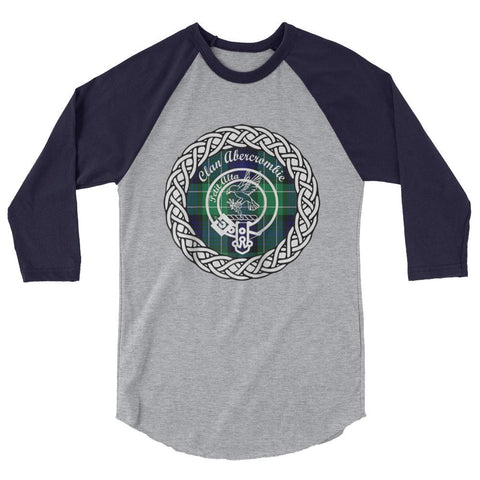 Image of Abercrombie Clan Tartan Crest Scottish Sleeve Baseball Tee