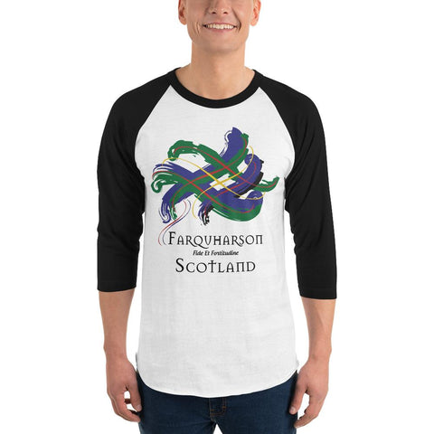 Image of Clan Farquharson Tartan Scottish Sleeve Baseball Tee