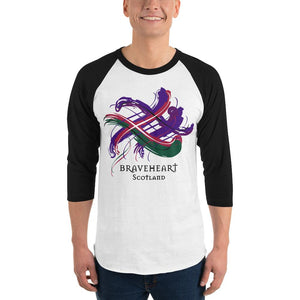 Clan Braveheart Tartan Scottish Sleeve Baseball Tee