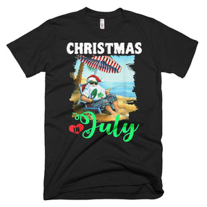 Christmas In July Funny Santa Summer Beach Vacation Christmas T-Shirt