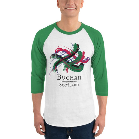 Image of Clan Buchan Tartan Scottish Sleeve Baseball Tee