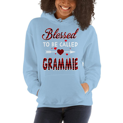 Image of Blessed To Be Called Grammie-Red Tartan Plaid Grandma Christmas Hooded Sweatshirt