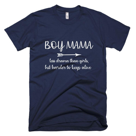 Image of Boy Mama Less Drama Than Girls Harder to Keep Alive Mother Day T-Shirt