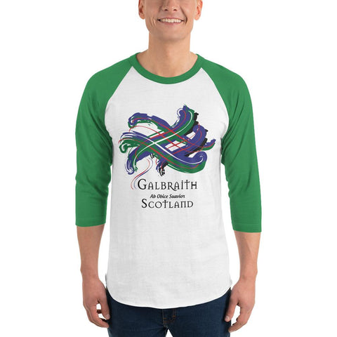 Image of Clan Galbraith Tartan Scottish Sleeve Baseball Tee