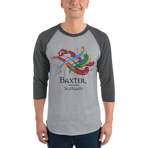 Image of Clan Baxter Tartan Scottish Sleeve Baseball Tee