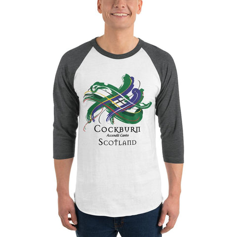 Image of Clan Cockburn Tartan Scottish Sleeve Baseball Tee