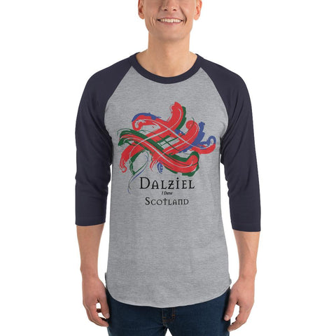 Image of Clan Dalziel Drawstring Tartan Scottish Sleeve Baseball Tee