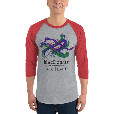 Image of Clan MacDonald Tartan Scottish Sleeve Baseball Tee