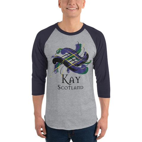 Image of Clan Kay Tartan Scottish Sleeve Baseball Tee