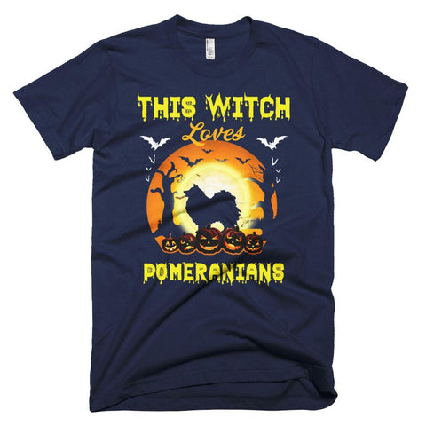 Image of The Witch Loves Pomeranians Cosplay Halloween T-Shirt