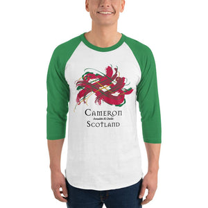 Clan Cameron Tartan Scottish Sleeve Baseball Tee