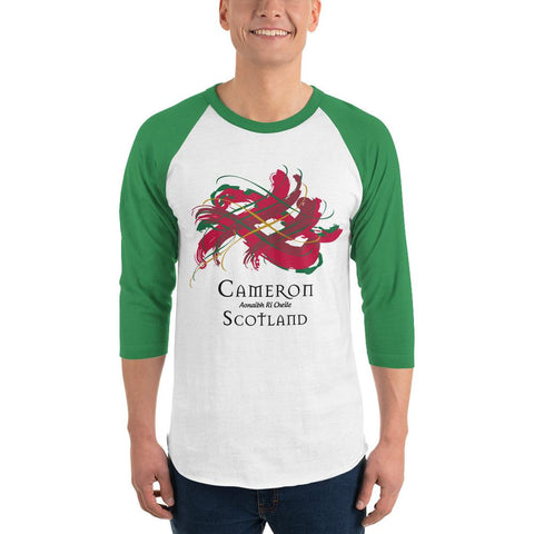 Image of Clan Cameron Tartan Scottish Sleeve Baseball Tee