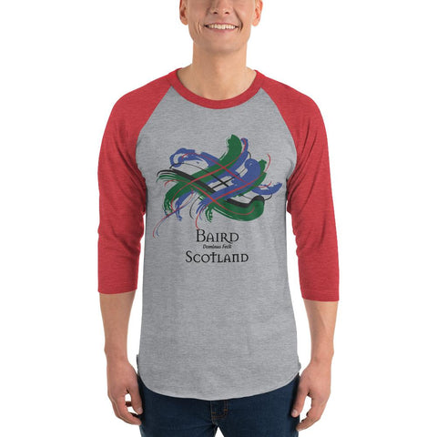 Image of Clan Baird Tartan Scottish Sleeve Baseball Tee