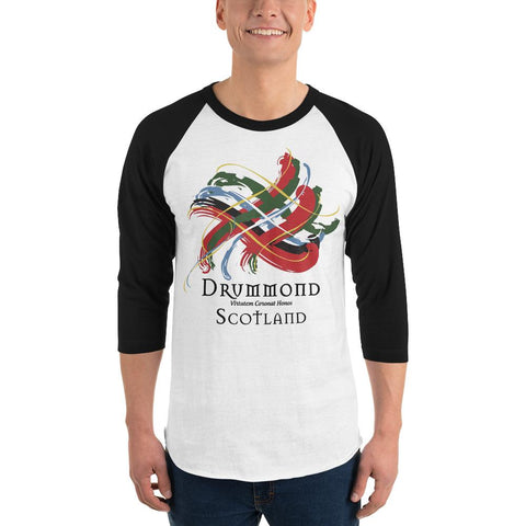 Image of Clan Drummond Tartan Scottish Sleeve Baseball Tee