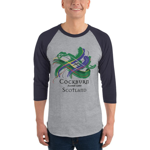 Image of Clan Cockburn Tartan Scottish Sleeve Baseball Tee