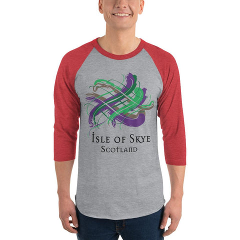 Image of Clan Isle of Skye Tartan Scottish Sleeve Baseball Tee