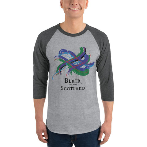 Image of Clan Blair Tartan Scottish Sleeve Baseball Tee