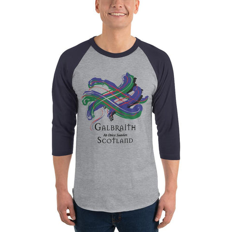 Image of Clan Galbraith Tartan Scottish Sleeve Baseball Tee