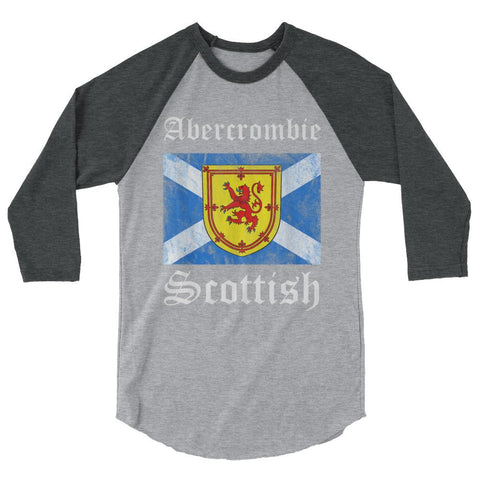 Image of Abercrombie Scottish Sleeve Baseball Tee Coat Arms Lion Flag