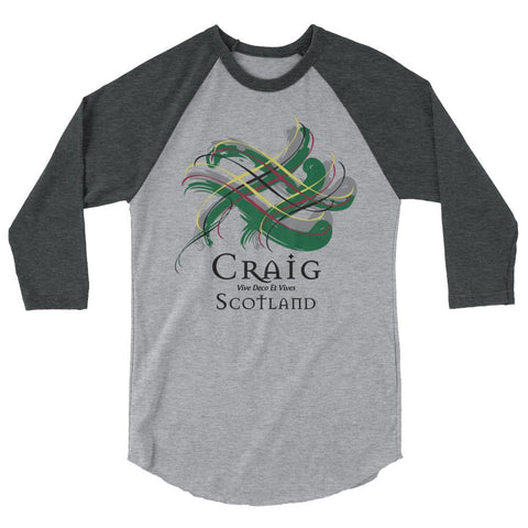 Image of Clan Craig Tartan Scottish Sleeve Baseball Tee