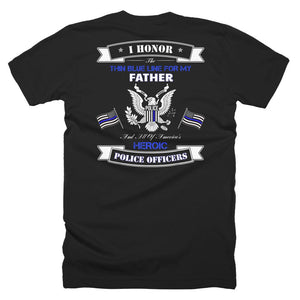 Thin Blue Line Police Officer Father Day T-Shirt