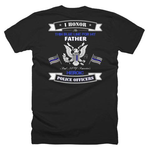 Image of Thin Blue Line Police Officer Father Day T-Shirt