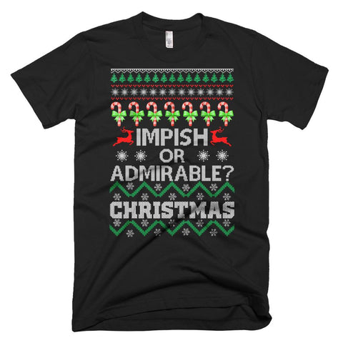 Image of impish or admirable funny christmas t-shirt ugly sweater gift shirt