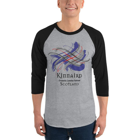 Image of Clan Kinnaird Tartan Scottish Sleeve Baseball Tee