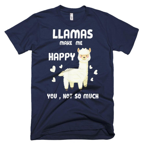 Image of Great Llamas Make Me Happy You Not So Much Cute Llamas Need cool Christmas T-Shirt