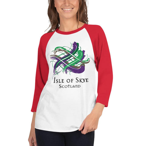 Image of Clan Isle of Skye Tartan Scottish Sleeve Baseball Tee