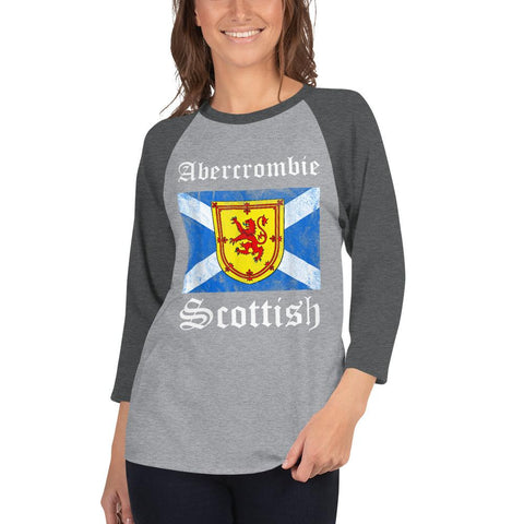 Image of Abercrombie Scottish Sleeve Baseball Tee Coat Arms Lion Flag