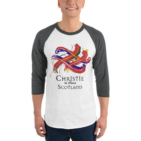 Image of Clan Christie Tartan Scottish Sleeve Baseball Tee