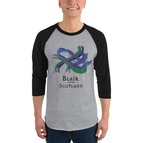 Image of Clan Blair Tartan Scottish Sleeve Baseball Tee