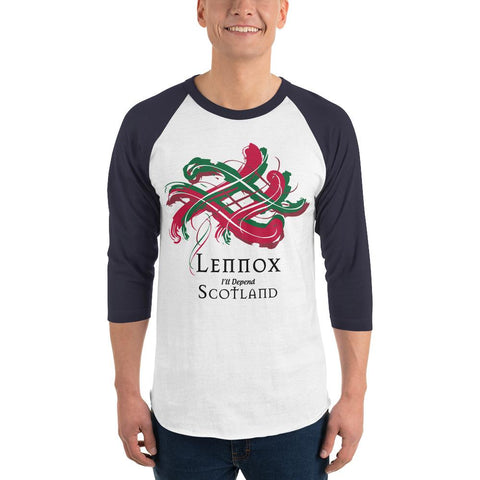 Image of Clan Lennox Tartan Scottish Sleeve Baseball Tee