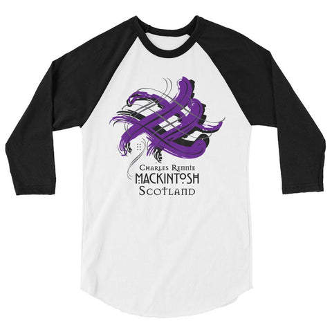 Image of Clan Charles Rennie Mackintosh Tartan Scottish Sleeve Baseball Tee