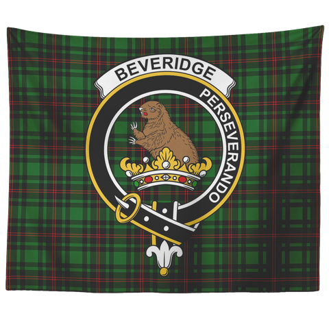 Image of Wall Tapestry Beveridge Tartan Clan Badge Scottish - shirtskishirt