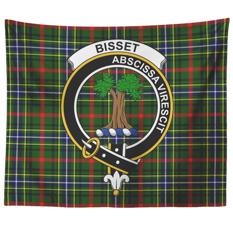 Image of Wall Tapestry Bisset Pattern Tartan Clan Badge Scottish - shirtskishirt