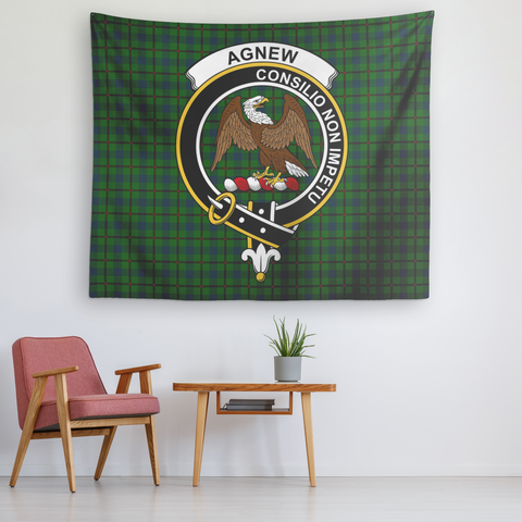 Image of Wall Tapestry Agnew Hunting Tartan Clan Badge Scottish - shirtskishirt