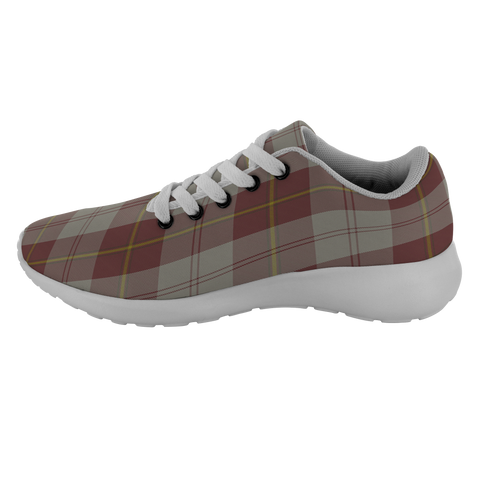 Image of ScottishShop Tartan Sneakers Cunningham Burgundy Dancers Scotland Tartan Running Shoes - shirtskishirt