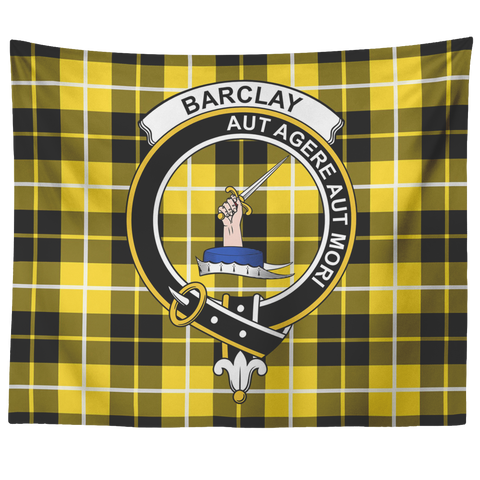 Image of Wall Tapestry Barclay Dress Modern Tartan Clan Badge Scottish - shirtskishirt